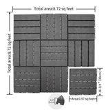 Patio Interlocking Deck Tiles, 12"x12" Square Composite Decking Tiles, Four Slat Plastic Outdoor W1859P181784