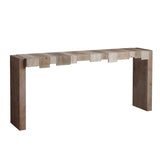Rustic Modern Manufactured Wood Console Table with Step-Block Design W2729P239169