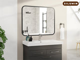 Black Bathroom Wall Mirror for Over Sink 40" 32" Rectangle Vanity Mirror with Round Corner for T3177P296179