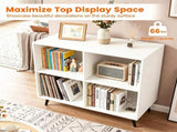 4 Cube Open Storage Bookshelf with 5 Heavy-Duty Metal Elevated Legs, Anti-Tip Wall Anchors Enclosed 46904035