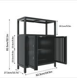 Black Large Capacity Bamboo Cabinet Furniture for Bathroom Living Room Bathroom Bamboo W2207P327622