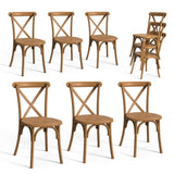 2pcs X- back Garden Plastic Folding Chair Farmhouse Brown 62831755