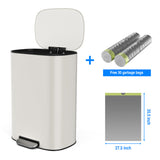 13 Gallon 50L Kitchen Foot Pedal Operated Soft Close Trash Can - Stainless Steel Ellipse Bustbin W1550128067
