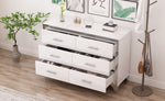 ZUN Elegant High Gloss Dresser with Metal Handle,Mirrored Storage Cabinet with 6 Drawers for N733P205355K