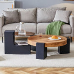 ZUN The detachable double-decker coffee table, the stylish is more precious, and the detachable W1151P184838