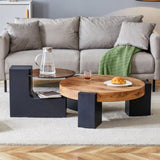 ZUN The detachable double-decker coffee table, the stylish is more precious, and the detachable W1151P184838