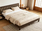 Queen Size Wood Platform Bed with Headboard & Footboard 57100833