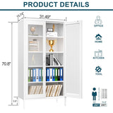 73 inches high metal storage cabinet with 2 wire mesh doors, suitable for homes, offices and dining T3421P312391