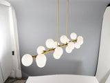 Pendant Lamp with Opal Glass Shade, 16-Lights Modern Farmhouse Ceiling Pendant Hanging Light Fixture W5008P466519