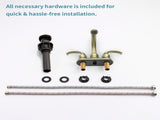 Bathroom Faucet 2-Handle Brushed Gold with Aerator, Swan Style 4-inch Centerset Vanity Sink with 45486763