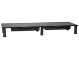 Large Dual Monitor Stand for Computer Screens with 2 Storage Drawers, Black 19274002