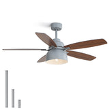 52-Inch Premium Cement Gray Ceiling Fan With Light,E26 Bulb Included,Remote Control,DC Motor,5 W934P359531