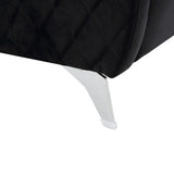 Sofia 77.5" Black Velvet Modern Chic Sofa Couch B06178281