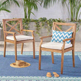 PERLA DINING CHAIR,2PCS with 2 Cream Cushions,for Backyard, Poolside, Garden N762P251938A