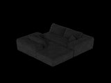 Black Modular Corduroy Sectional Sofa with Chaise Lounge, All-Foam Deep Seat Couch, Soft Wide-Wale 17630337