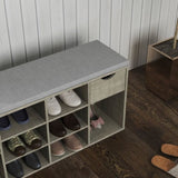 Storage Bench, Shoe Bench, Entryway Bench Padded Cushion, Drawer and Open Compartments, Bench W3151P288934