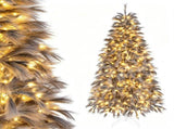 7FT Gray Pre-Lit Feather Style Christmas Tree, , 614 Branch Tips, 250 Warm White LEDs, Hinged 60552857