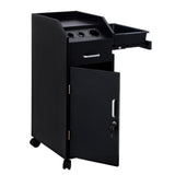 Hair Salon Storage Cart with Wheels & 3 Hair Dryer Holders & 4 Drawers & Lock & 2 Keys, Hairdressing 03688637