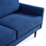 ZUN 57.1” Modern Decor Upholstered Sofa Furniture, Wide Velvet Fabric Loveseat Couch, Solid Wooden Frame B082111403