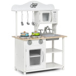 ZUN White Wooden Pretend Play Kitchen Set with Accessories and Sink,Gift for 3-6 Years Old 97827131