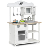 ZUN White Wooden Pretend Play Kitchen Set with Accessories and Sink,Gift for 3-6 Years Old 97827131