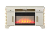 TV Stand With Electric Fireplace in Beige B00969712