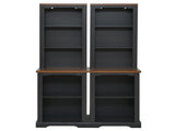ON-TREND Two-Piece Elegant Freestanding Tall Cabinet with Fully Open Storage, Walnut Element N721P394507B