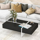ON-TREND Contemporary Rectangle Design Living Room Furniture, Modern High Gloss Surface Cocktail WF292142AAB