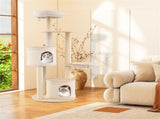 60 Inch Tall Wooden Cat Tree Multi-Level Cat Tower with Sisal Scratching Posts & Condos for Indoor 82107239