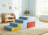 3 in 1 Toddler Soft Foam Climber with Slide, Convertible Velvet Play Set with Table & Chair, 12901682