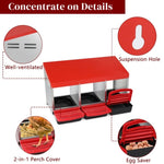 ZUN 3 Compartment Roll Out Nesting Box with Plastic Basket, Egg Nest Box Laying Box Hens 82562663