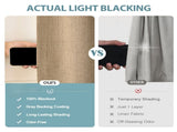 2pcs yellow 100% blackout curtains with snap-on top, suitable for hanging use. They have functions 79213622