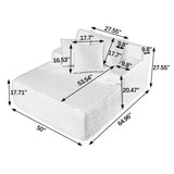 Single lazy sofa chair, no assembly required, made of velvet fabric, fluffy modern single W487P288236