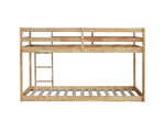 ZUN Solid Wooden , Solid Rubber Wooden Twin over Twin Loft Bed with Ladder ,Upper and Bottom Bed W504P191652