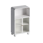 ZUN 45.28" H Cabinet, Bathroom Floor Cabinet with Glass Door and Shelves, Freestanding Display W757P205953