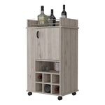 ZUN Farson Bar Cart with 2-Side Shelf, 6-Built In Wine Rack and Casters B128P176136