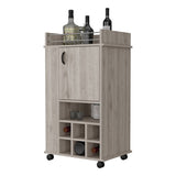 ZUN Farson Bar Cart with 2-Side Shelf, 6-Built In Wine Rack and Casters B200P176136