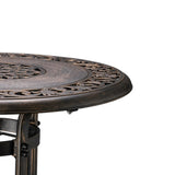 ZUN 32*32*29" Outdoor Cast Aluminum Round Dining Table 07201166