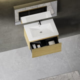 30'' Floating Bathroom Vanity Sink Combo, Modern Wall-Mounted Striped Bathroom Storage Cabinet W1573P265195