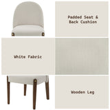 Gamarya White Fabric & Oak Finish Side Chair B2726P285869
