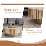 Modern minimalist circular coffee table 31.4'' with natural wood texture, stable and durable, W1727P251152