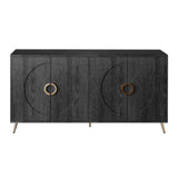 Modern Lacquered 4 Door Wooden Cabinet Sideboard Buffet Server Cabinet Storage Cabinet, for Living W1435P191611