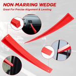 ZUN Stainless steel long distance hook tool Automotive emergency door opening tool set Oval handle Red 20006513