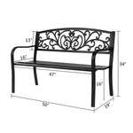 ZUN 50" Iron Outdoor Courtyard Decoration Park Leisure Bench 63727074