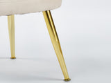 Modern OFF WHITE dining chair with iron tube golden color legs, velvet and comfortable W234P256809