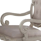 Beige and Antique White Arm Chair with Button Tufted B062P185674