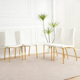 Modern PU seat dining chair Living room chair Upholstered chair, gold-plated metal legs design, W210P226024