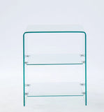 2 layer Tempered Glass Side Table, Clear glass Sofa Table W1718P233037