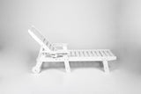 Lounge Chair with Side Table, 3-Piece Oversized Chaise Lounge Chair Setwith Wood Texture,White, All W2103P254668