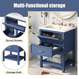 24'' Vanity with Top Sink, Modern Storage Cabinet with 2 Drawers, Single Sink N710P191968C